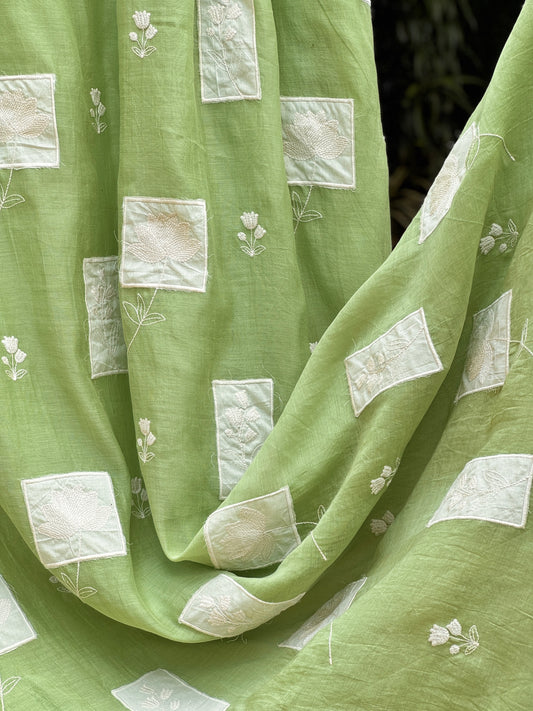 Embroidered 40gm Banarasi Chanderi Fabrics