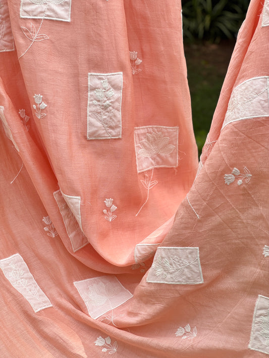 Embroidered 40gm Banarasi Chanderi Fabrics