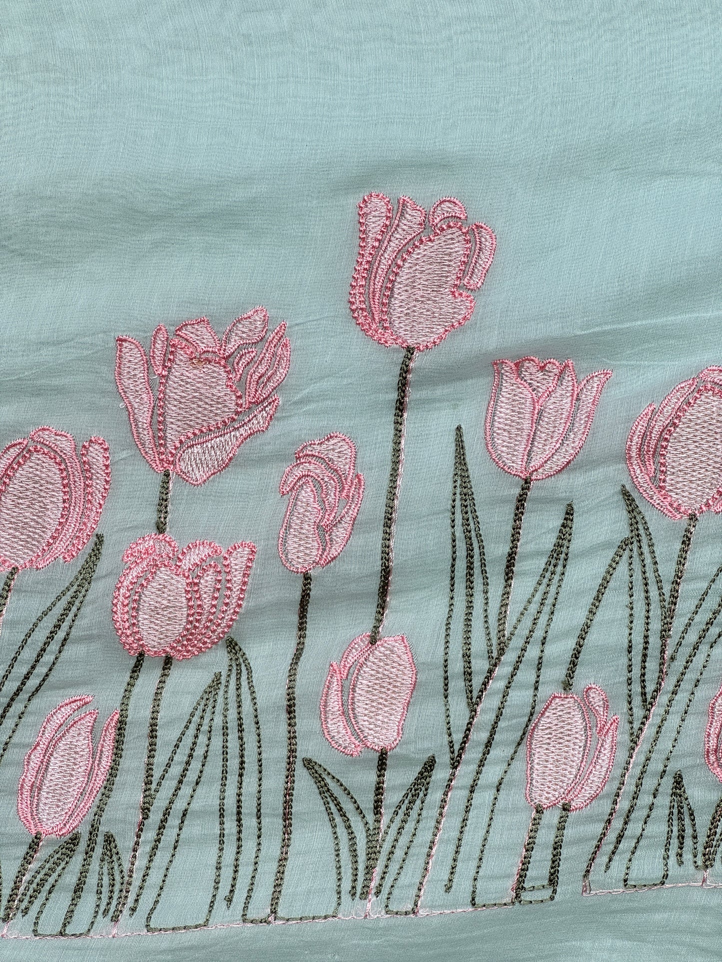 Border Embroidered 40gm Banarasi Chanderi Fabrics