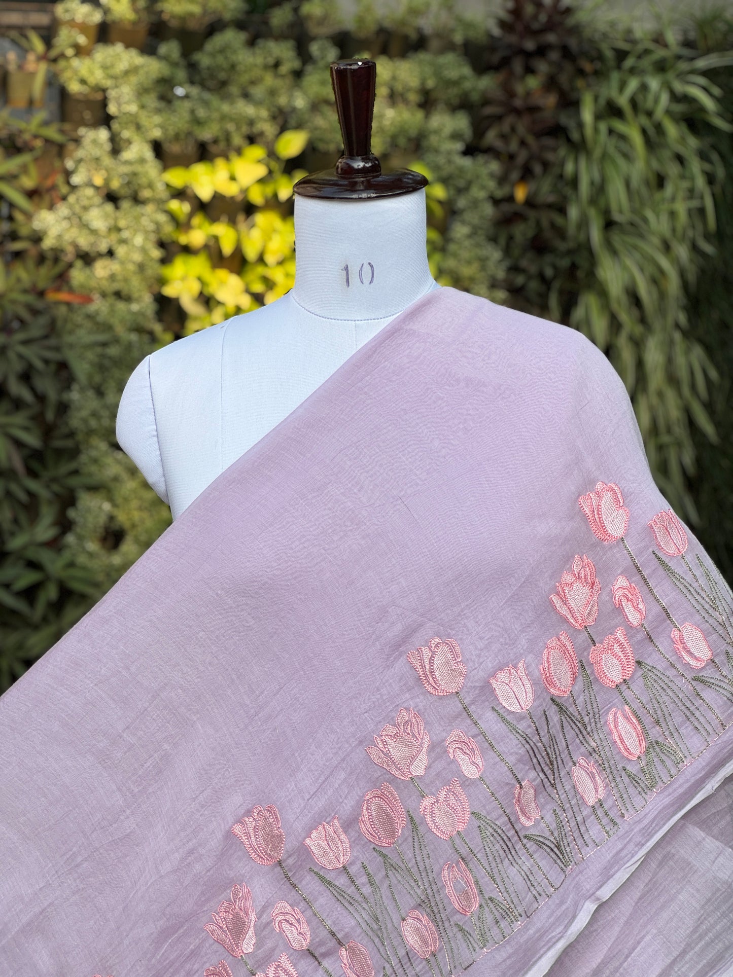 Border Embroidered 40gm Banarasi Chanderi Fabrics