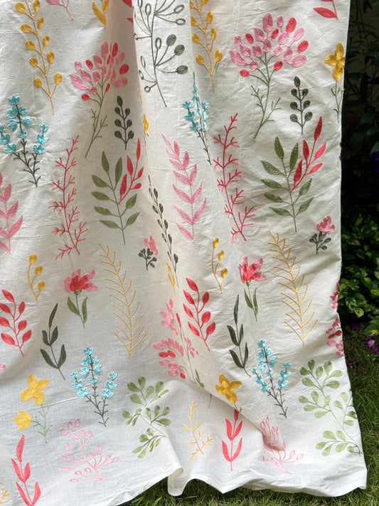 Embroidered Kora Cotton Fabric