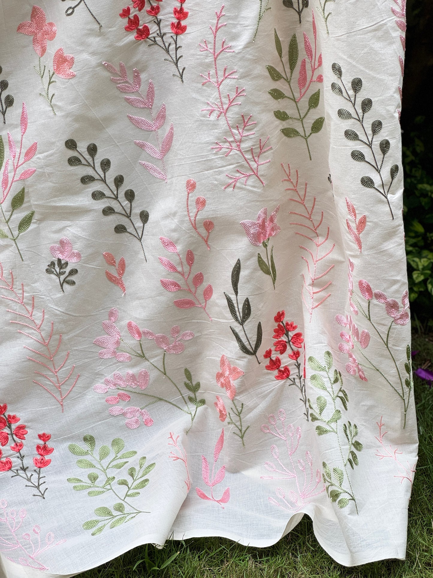 Embroidered Kora Cotton Fabric