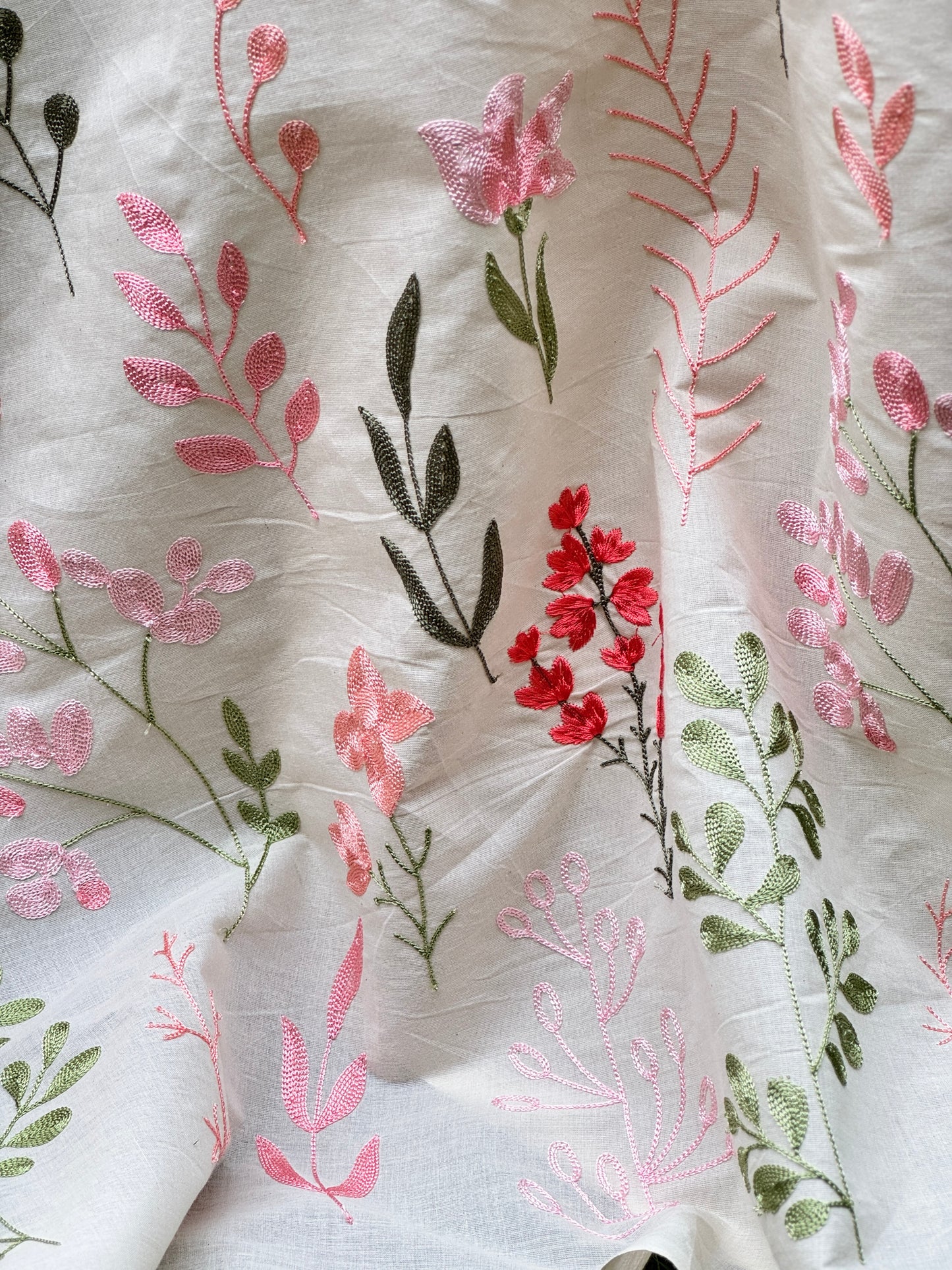 Embroidered Kora Cotton Fabric