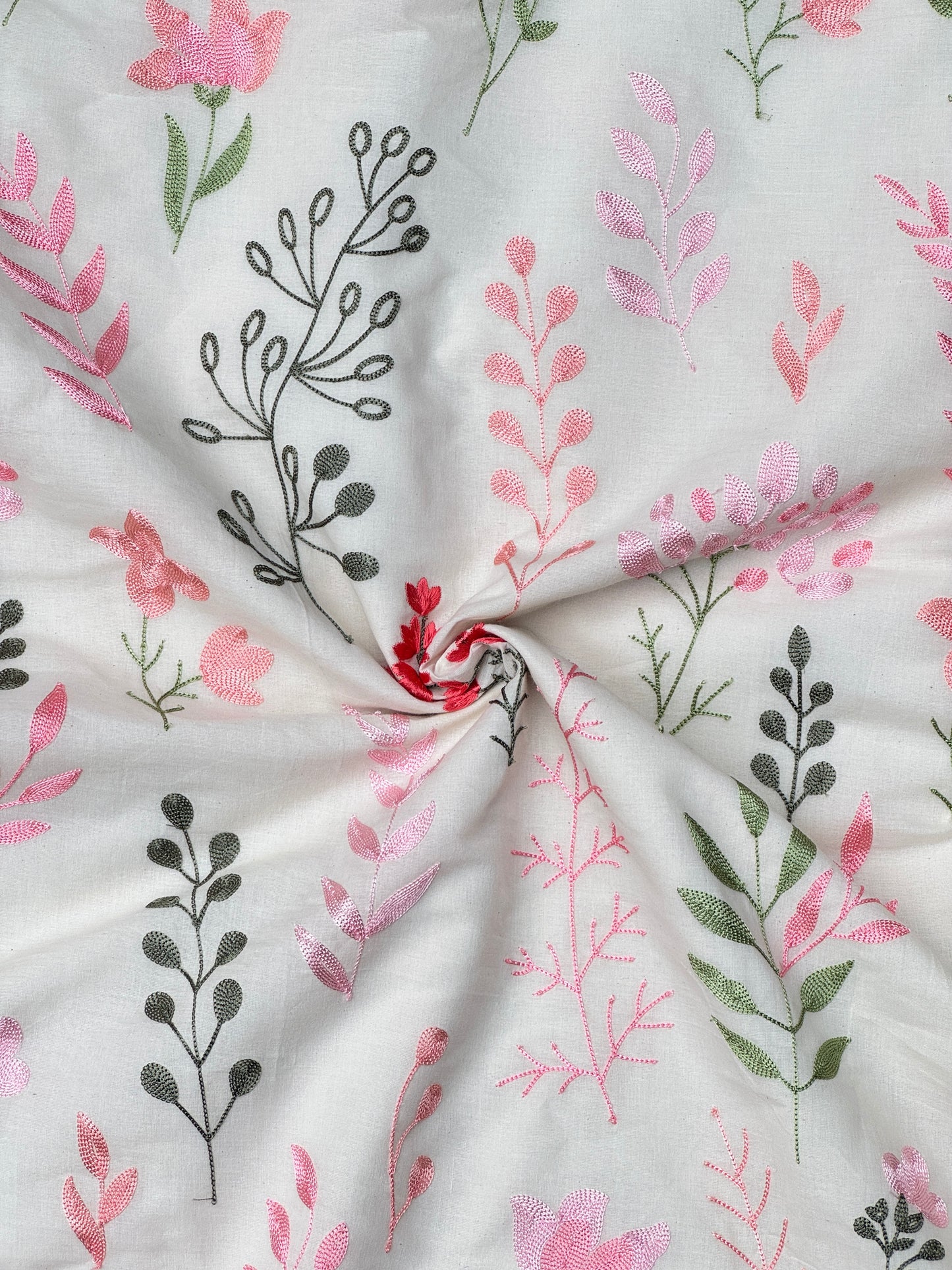 Embroidered Kora Cotton Fabric