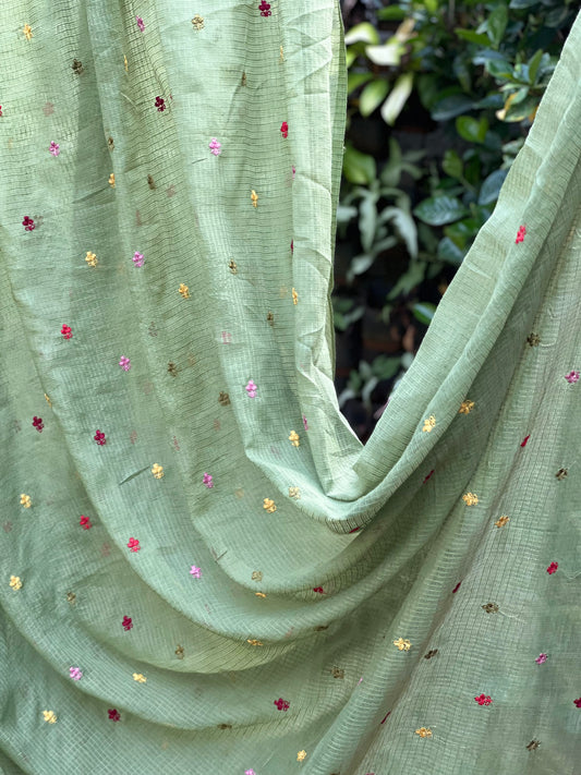 Embroidered Kota Fabric