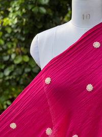 Pearl Embroidered 40gm Banarasi Chanderi Fabrics