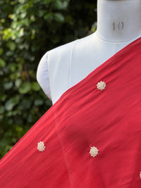 Pearl Embroidered Viscose Organza Fabric