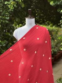 Pearl Embroidered 40gm Banarasi Chanderi Fabrics