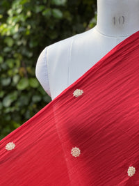 Pearl Embroidered 40gm Banarasi Chanderi Fabrics