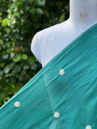Pearl Embroidered Viscose Organza Fabric