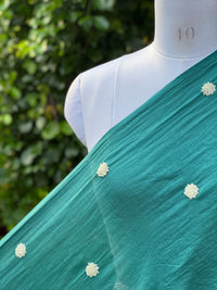 Pearl Embroidered 40gm Banarasi Chanderi Fabrics