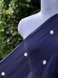 Pearl Embroidered Viscose Organza Fabric