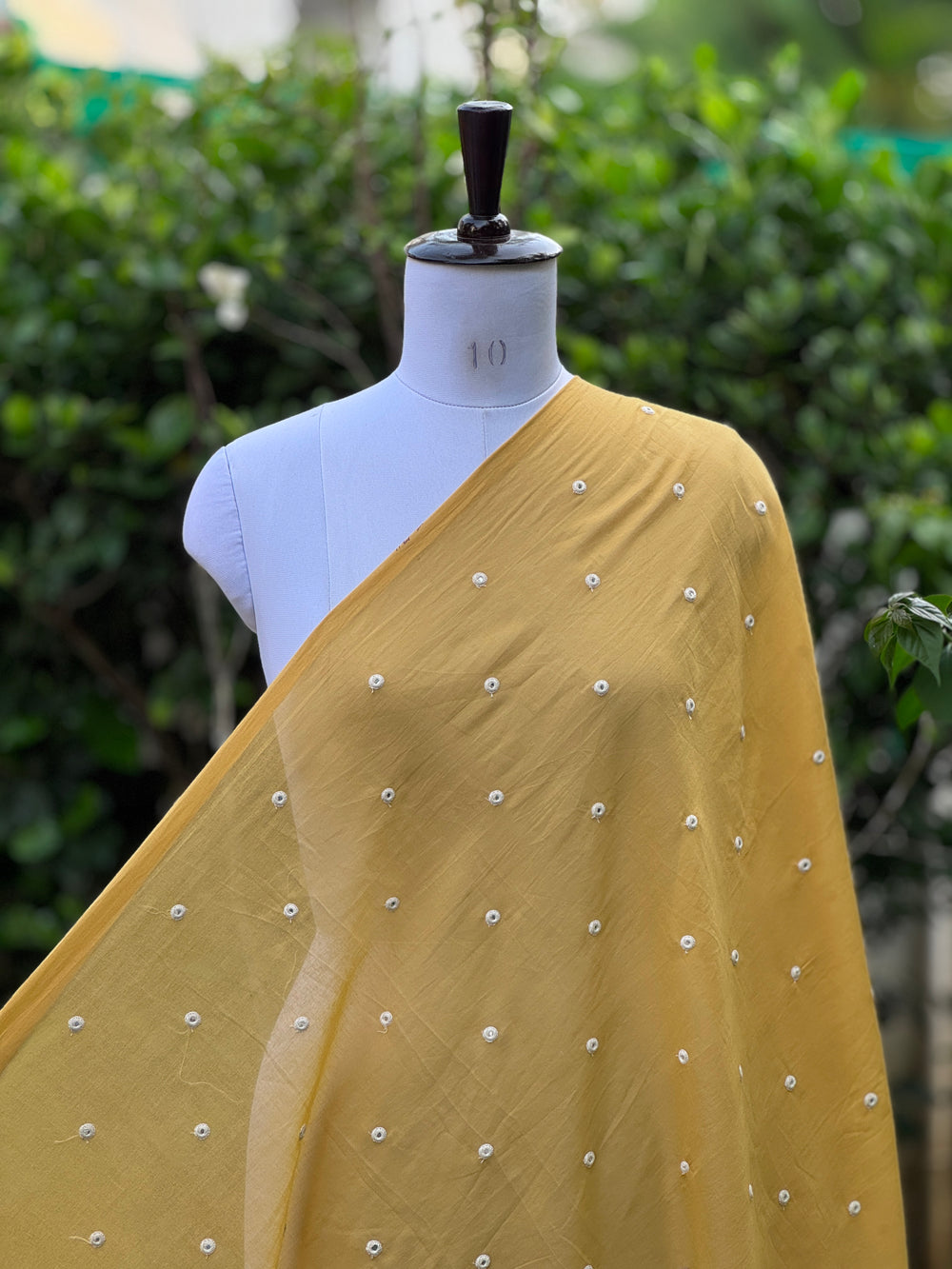 Embroidered & Mirror Work Mul Cotton Fabrics