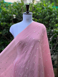 Embroidered & Mirror Work Mul Cotton Fabrics