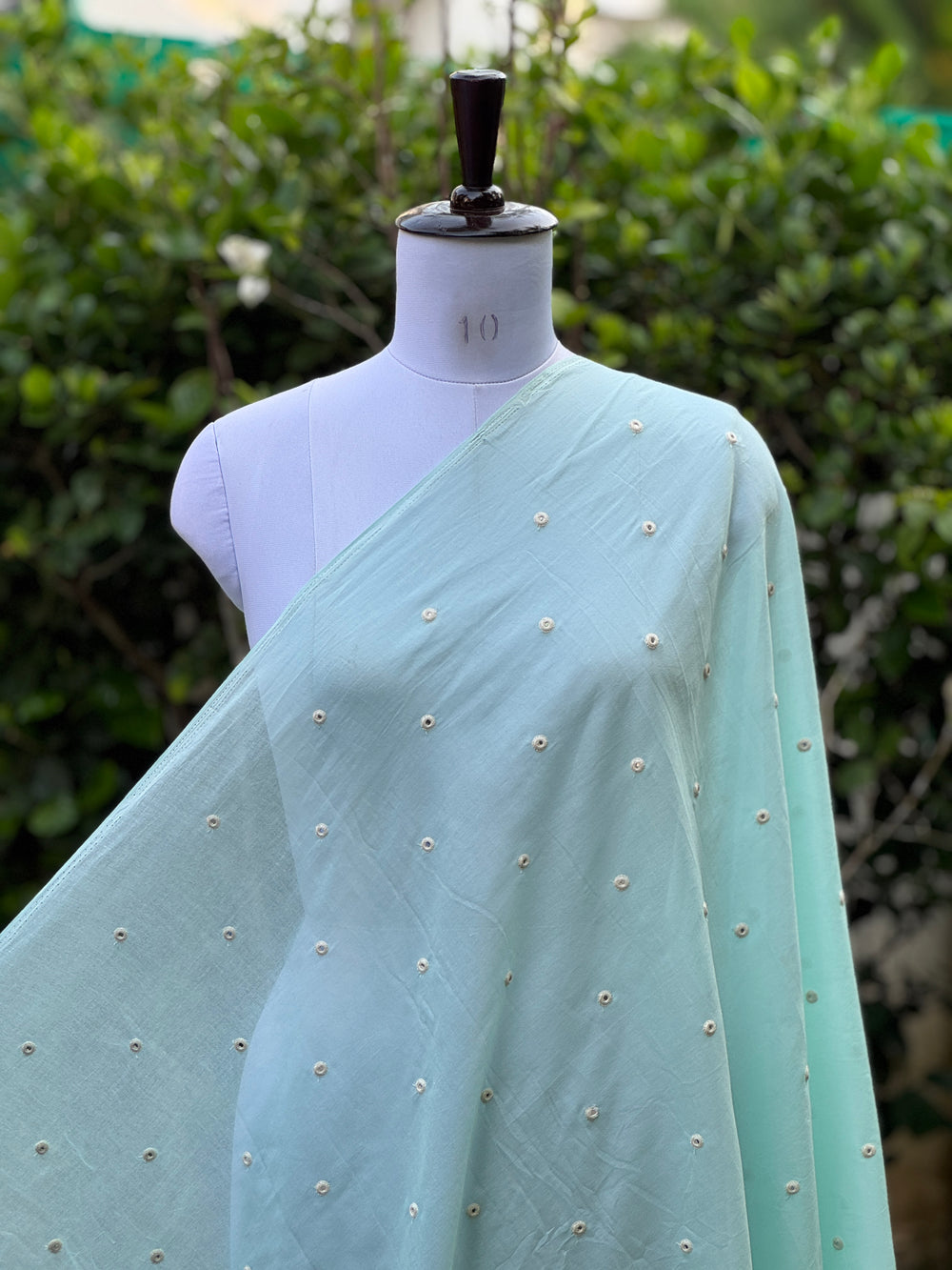 Embroidered & Mirror Work Mul Cotton Fabrics