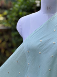 Embroidered & Mirror Work Mul Cotton Fabrics