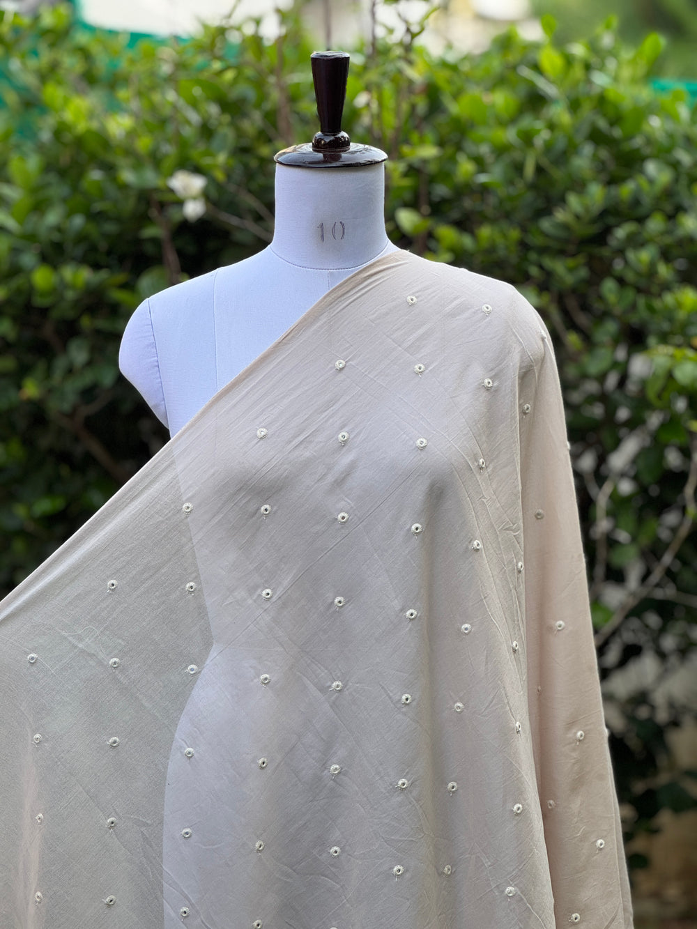 Embroidered & Mirror Work Mul Cotton Fabrics