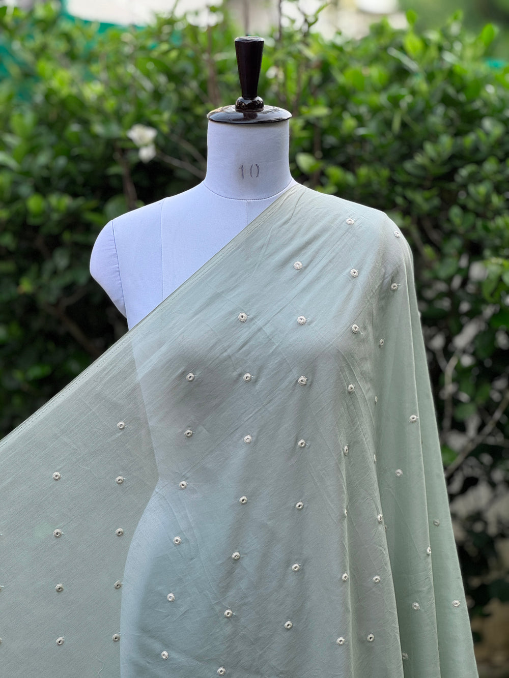 Embroidered & Mirror Work Mul Cotton Fabrics