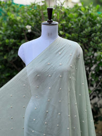 Embroidered & Mirror Work Mul Cotton Fabrics