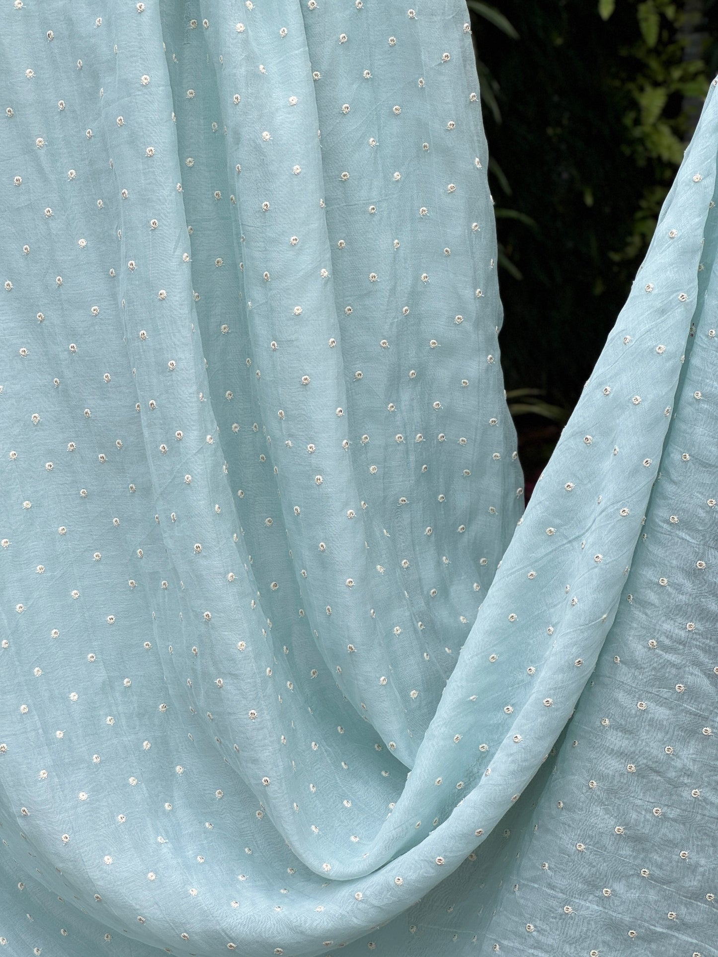 Sequins Embroidered 40gm Banarasi Chanderi Fabrics