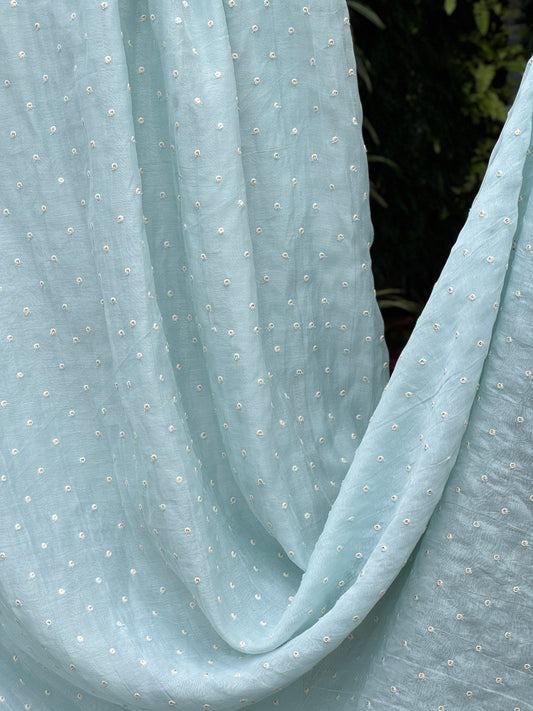 Sequins Embroidered 40gm Banarasi Chanderi Fabrics