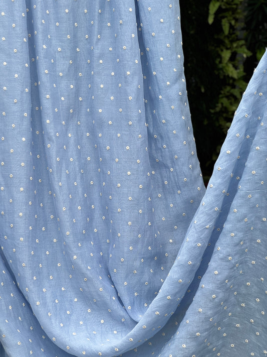 Sequins Embroidered 40gm Banarasi Chanderi Fabrics