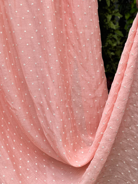 Sequins Embroidered 40gm Banarasi Chanderi Fabrics