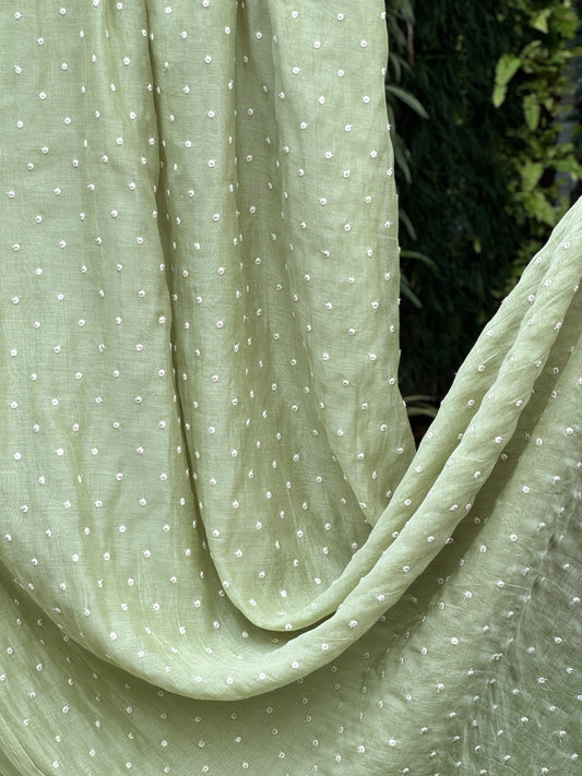 Sequins Embroidered 40gm Banarasi Chanderi Fabrics