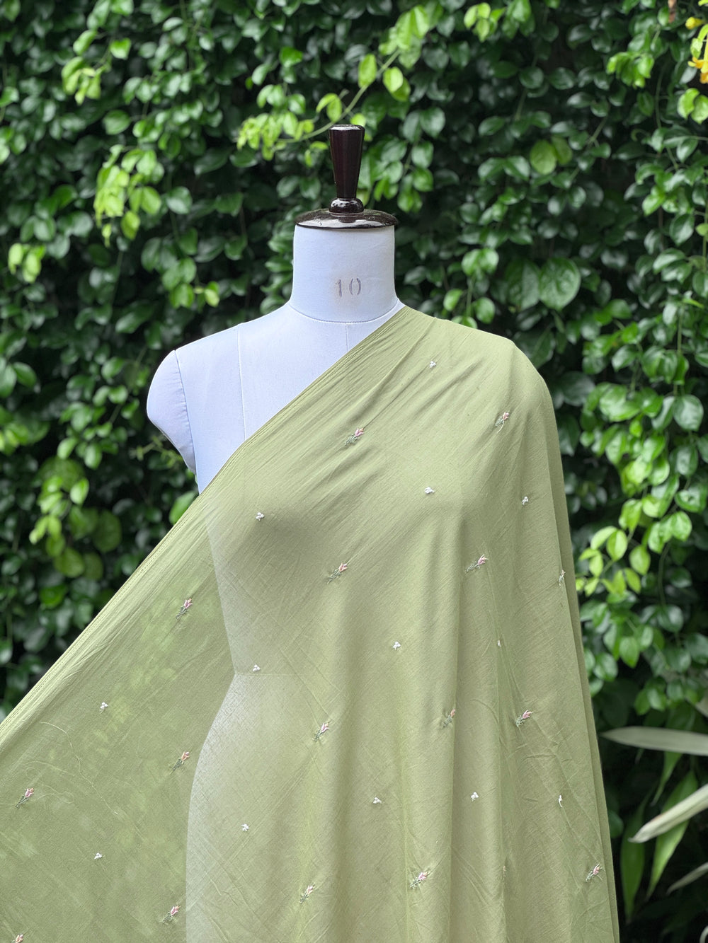 Embroidered & Mirror Work Mul Cotton Fabrics