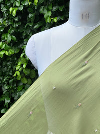 Embroidered & Mirror Work Mul Cotton Fabrics