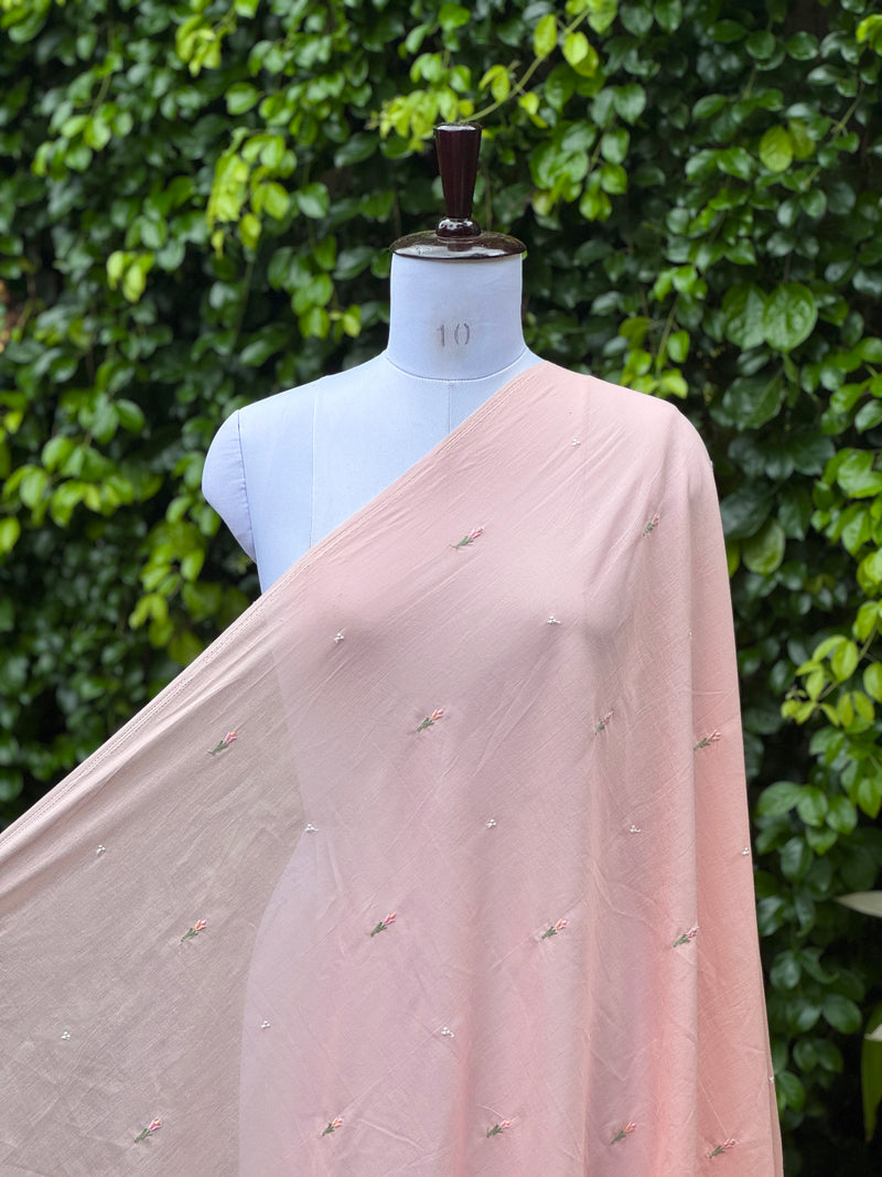 Embroidered & Mirror Work Mul Cotton Fabrics