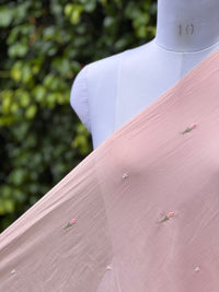 Embroidered & Mirror Work Mul Cotton Fabrics