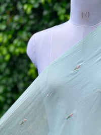 Embroidered & Mirror Work Mul Cotton Fabrics