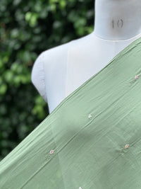 Embroidered & Mirror Work Mul Cotton Fabrics