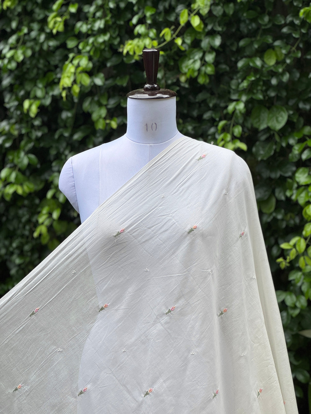 Embroidered & Mirror Work Mul Cotton Fabrics