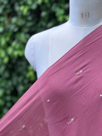 Embroidered & Mirror Work Mul Cotton Fabrics