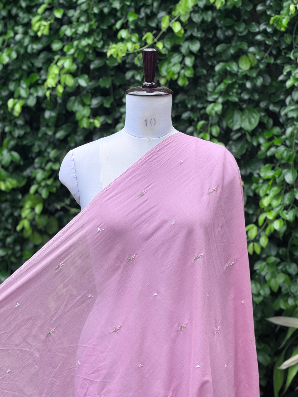 Embroidered & Mirror Work Mul Cotton Fabrics