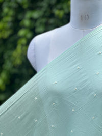 Embroidered & Mirror Work Mul Cotton Fabrics