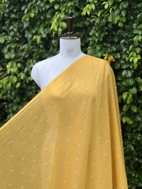 Embroidered & Mirror Work Mul Cotton Fabrics