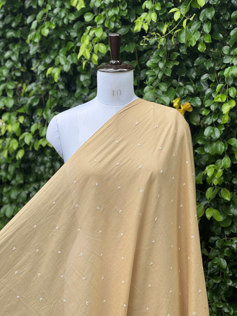 Embroidered & Mirror Work Mul Cotton Fabrics