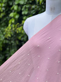 Embroidered & Mirror Work Mul Cotton Fabrics