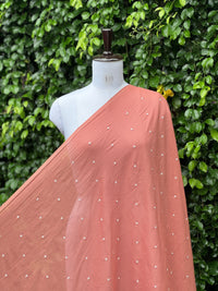 Embroidered & Mirror Work Mul Cotton Fabrics