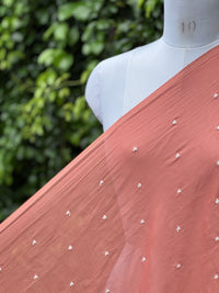 Embroidered & Mirror Work Mul Cotton Fabrics