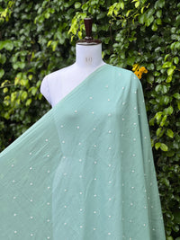Embroidered & Mirror Work Mul Cotton Fabrics