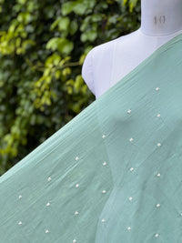 Embroidered & Mirror Work Mul Cotton Fabrics