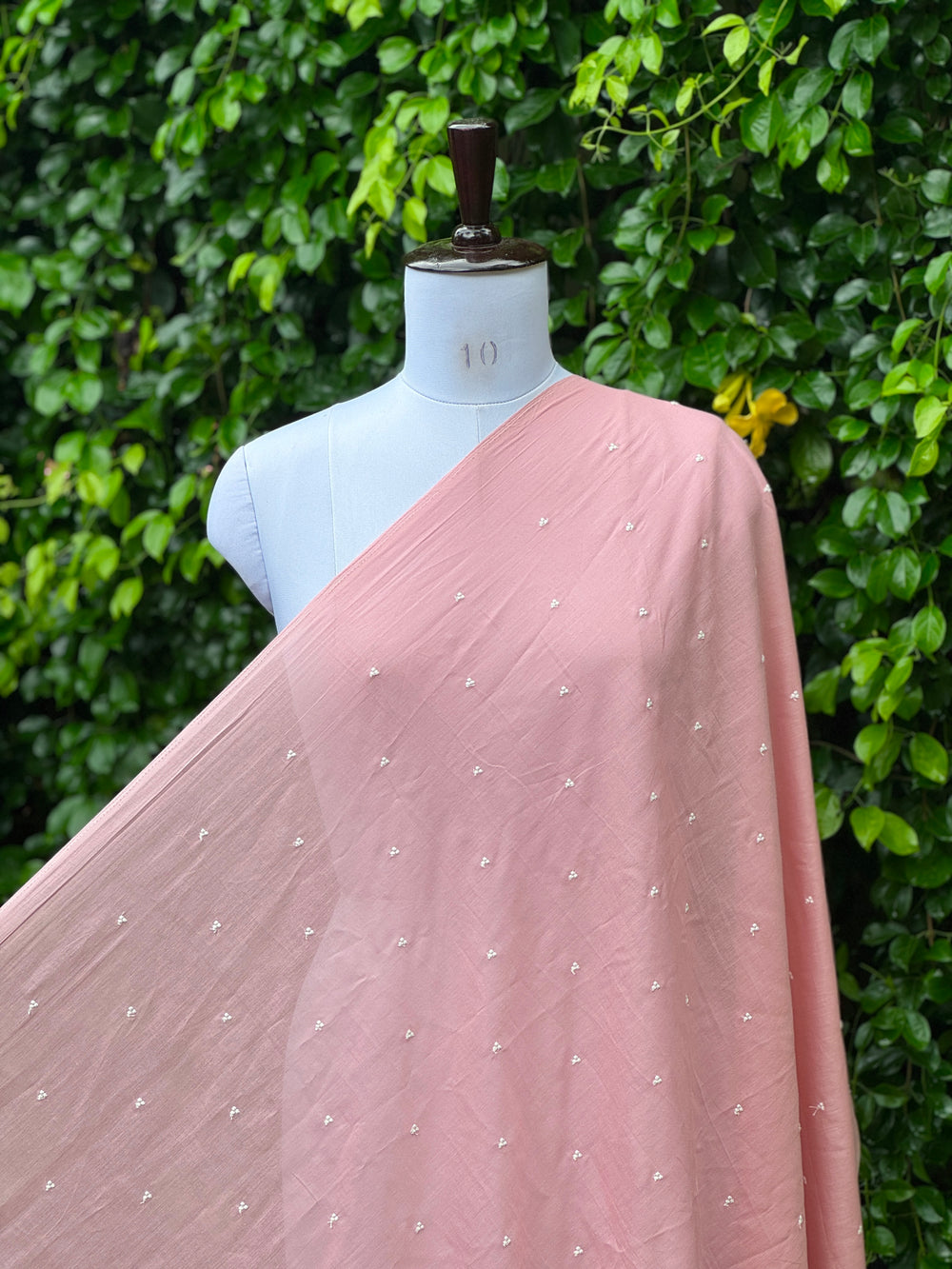 Embroidered & Mirror Work Mul Cotton Fabrics