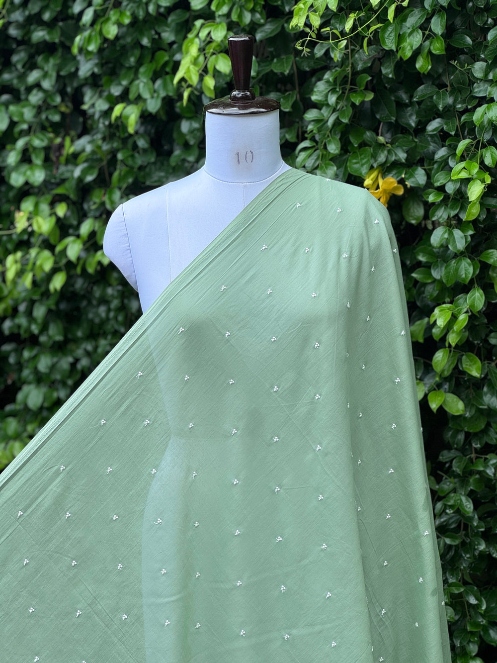 Embroidered & Mirror Work Mul Cotton Fabrics