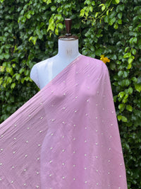 Embroidered & Mirror Work Mul Cotton Fabrics