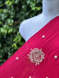 Pearl Embroidered 40gm Banarasi Chanderi Fabrics