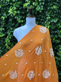 Pearl Embroidered 40gm Banarasi Chanderi Fabrics